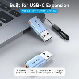 Vention USB 3.1 Type-A Male to USB-C Female Adapter Blue