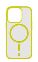 Cellularline Pop Mag Back Cover with Magsafe Support for Apple iPhone 15 Pro, Clear/Lime