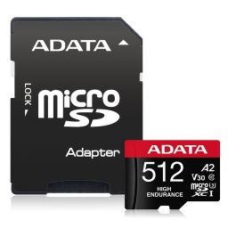 A-Data 512GB microSDXC High Endurance UHS-I U3 Class 10 V30S + adapterrel