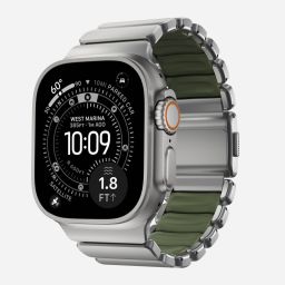 Nomad Stratos Band FKM for AW 45/46/49mm Natural Titanium Forest Green