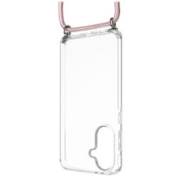 FIXED nyakba akasztaható átlátszó tok Samsung Galaxy A36 5G, rózsaszín