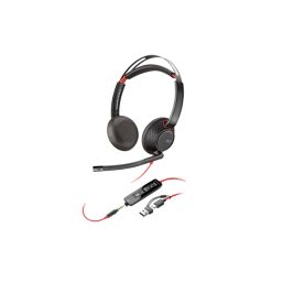 HP POLY fejhallgató Blackwire 5220 sztereó USB-C+3,5 mm-es csatlakozó+USB-C/USB-A adapter (Bulk)