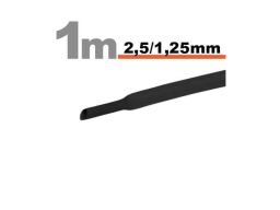 Zsugorcső 2,5mm / 1,25mm fekete