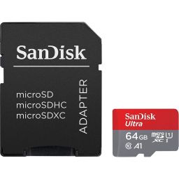 Sandisk 64GB microSDXC Ultra Class10 U1 A1 + adapterrel