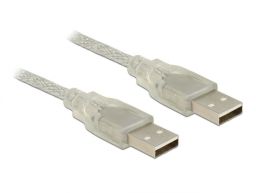 DeLock Cable USB 2.0 Type-A male > USB 2.0 Type-A male 0.5m Transparent