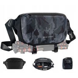 K&F Concept 2in1 Sling Bag Everyday Shoulder Bag & Photography Camera Backpack 10L Black/Grey Camo