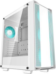 DeepCool Számítógépház - CC560 WHITE V2 (fehér, ablakos, 4x12cm LED venti, ATX, 1xUSB3.0, 1xUSB2.0, fehér)