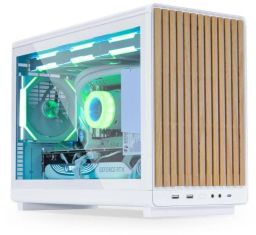 Lian Li A3-mATX Wood Edition számítógépház - edzett üveg, fehér