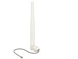 DeLock WLAN 802.11 b/g/n Antenna MHF plug 3 dBi omnidirectional 1.13 12 cm flexibel clip White
