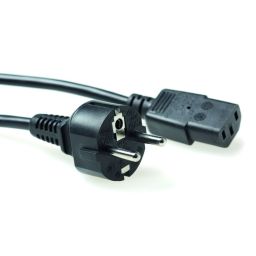 ACT AK5014 Powercord mains connector Schuko CEE 7/7 male (straight) - C13 IEC 1,5m Black