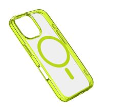 Cellularline ikonikus hátlap Magsafe támogatással Apple iphone 16 Pro Max készülékhez, átlátszó/lime