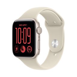 Apple Watch SE3 v2 GPS 44mm Starlight Aluminium Case with Sand Sport Band - S/M