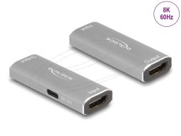 DeLock HDMI Repeater 8K 60 Hz 20m Grey