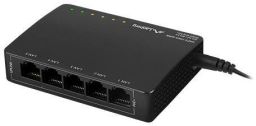 Lanberg Switch DSP3-1005-60W, 5x 1Gb/s PoE+ (4 port PoE 30W/port max 60W) menedzsment nélküli, asztali