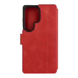 FIXED ProFit oldalra nyíló telefontok kézzel varrott valódi bőr, Samsung Galaxy S25 Ultra készülékhez, piros