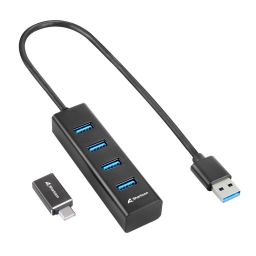 Sharkoon 4-portos USB3.2 HUB Aluminium Black