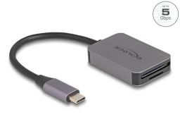 DeLock USB Type-C Card Reader in aluminium enclosure for SD or Micro SD memory cards