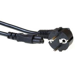 ACT Powercord mains connector Schuko CEE 7/7 male (angled) - C5 IEC 1,5m Black