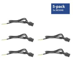 ACT Powercord C19 IEC Lock - open end 2m Black 5-Pack