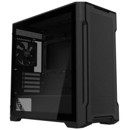 GIGABYTE Ház C102G, Tápegység nélkül, Fekete, Üvegfalú