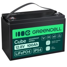 Green Cell LFPGC12V100AH CUBE Akkumulátor LiFePO4 100Ah 12.8V 1280Wh Lítium-vas-foszfát hoz Fotovoltaikus rendszerek, Lakókocsik, Csónakok