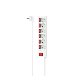 Hama Hálózati Elosztó Kapcsolóval 6DIN 1,4m White