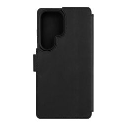 FIXED ProFit oldalra nyíló telefontok kézzel varrott valódi bőr, Samsung Galaxy S25 Ultra készülékhez, fekete