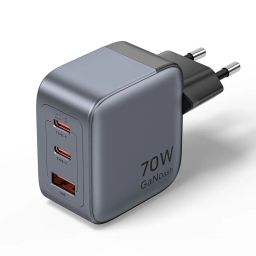 Vention 3-Port USB GaN Charger Grey