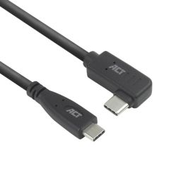 ACT USB 3.0 60W USB Type-C (straight) to USB Type-C (left/right angled) Cable 0,5m Black