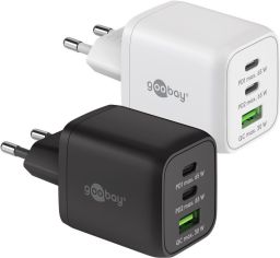 USB hálózati gyorstöltő 1x QC 3.0 (30W) + 2x USB-C 3.1(65W) fekete GOOBAY(64754)