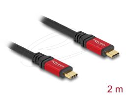 DeLock USB 2.0 Cable USB Type-C male to male 2m Red Metal