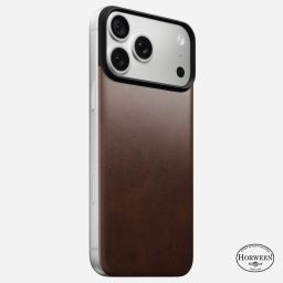 Nomad Magnetic Leather Back (Horween) for iPhone 18 Pro Max/17 Pro Max Rustic Brown