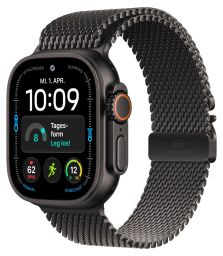 Apple Watch Ultra 4 Cellular 49mm Black Titanium Case with Black Titanium Milanese Loop
