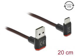 DeLock EASY-USB 2.0 Cable Type-A male to USB Type-C male angled up / down 0.2m Black