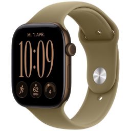 Apple Watch Series 12 Cellular 46mm Dark Bronze Aluminium Case with Olive Sport Band