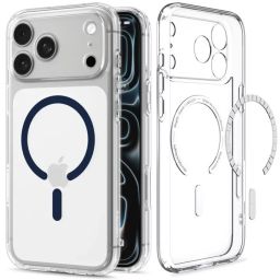 Spigen Ultra Hybrid MagSafe case for iPhone 18 Pro Max/17 Pro Max Clear Deep Blue