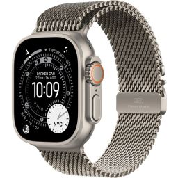 Apple Watch Ultra 3 Cellular 49mm Natural Titanium Case with Natural Titanium Milanese Loop Small