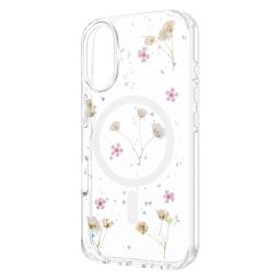 FIXED szilikon hátlap Apple iPhone 16 készülékhez, virágmintás