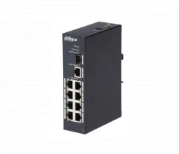 Dahua switch - PFS3110-8T (8x 100Mbps + 1x 1Gbps + 1x  SFP, L2; ipari kivitel; 12VDC)
