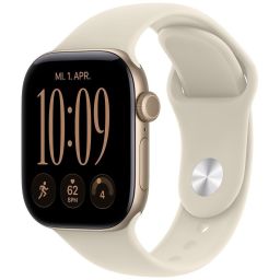 Apple Watch Series 12 Cellular 42mm Light Gold Aluminium Case with Sand Sport Band