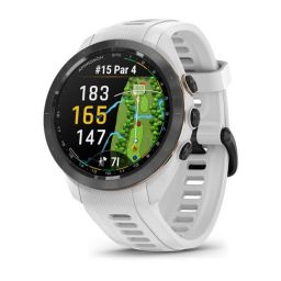 Garmin Approach S70 42mm Black/Peach Ceramic Bezel with White Silicone Band