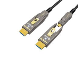 EQuip HDMI 2.1 Detachable Type D + A Active Optical Cable 8K/60Hz 30m Grey