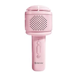 Denver KMS-30RO Bluetooth Karaoke Microphone Speaker with fluffy top Rose
