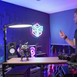 Körlámpa Streamplify Glow Light 14 36cm 36W 2500 Lumen + állvány Fekete