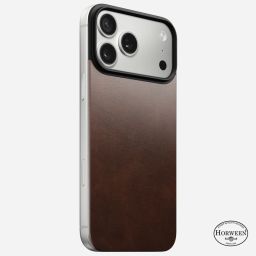 Nomad Magnetic Leather Back (Horween) Magsafe case for iPhone 17 Pro Max Rustic Brown