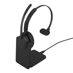 Jabra Evolve3 45 UC Mono Link 390a Wireless Bluetooth Headset + Stand Black