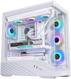 Lian Li Vector V100 számítógépház - E-ATX, edzett üveg, RGB fénysáv, fehér