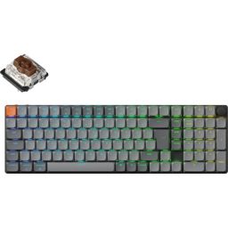 Keychron K17 Max Bluetooth / vezeték nélküli magyar Gateron low-profile Brown mechanikus billentyűzet fekete