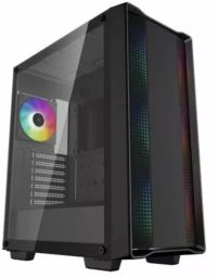 DeepCool Számítógépház - CC560 A-RGB V2 (fekete, ablakos, 4x12cm venti, Mini-ITX / Micro-ATX / ATX, 1xUSB3.0, 1xUSB2.0)