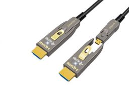 EQuip HDMI 2.0 Detachable Type D + A Active Optical Cable 4K/60Hz 15m Grey
